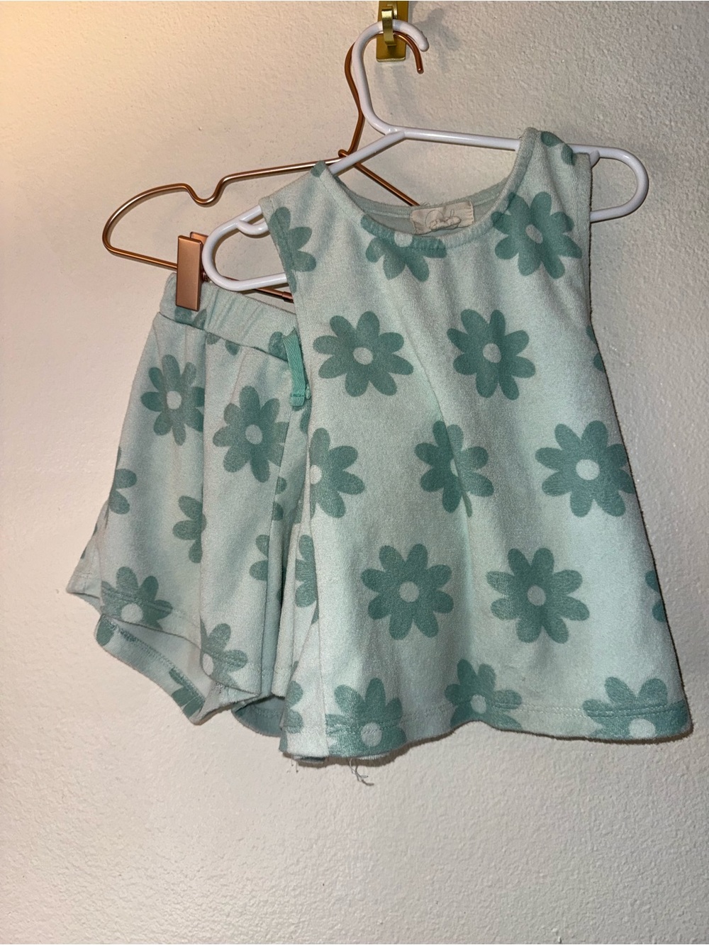 Peek Kids Girls Mint Floral Two-Piece Beachwear Set